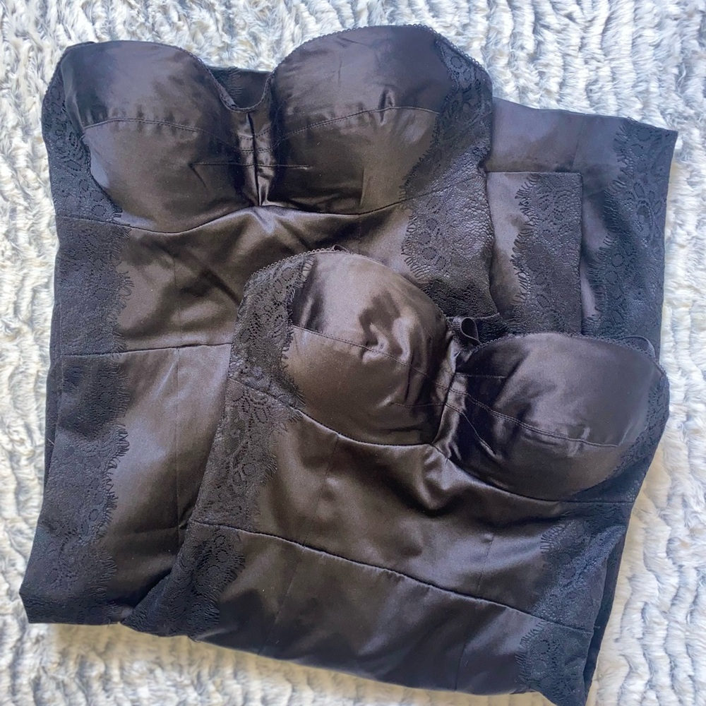 Guess Lexy Dress Sweetheart Neckline Satin Lace Trim Bodycon Sexy Dress 5 - Picture 2 of 15